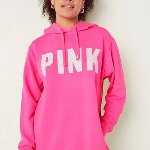 Victoria’s Secret PINK Sweatshirt Hot Pink Hood Pockets M